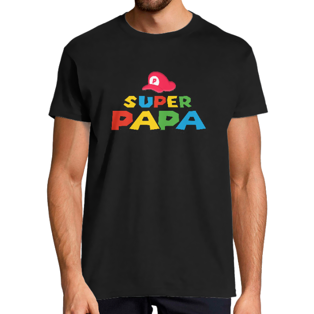  )T-shirt Super Papa – Cadeau fête des pères original et humoristique