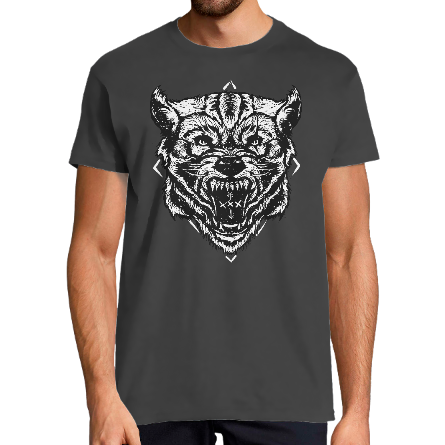 Face T-SHIRT HOMME - ANIMAL HARD WOLF