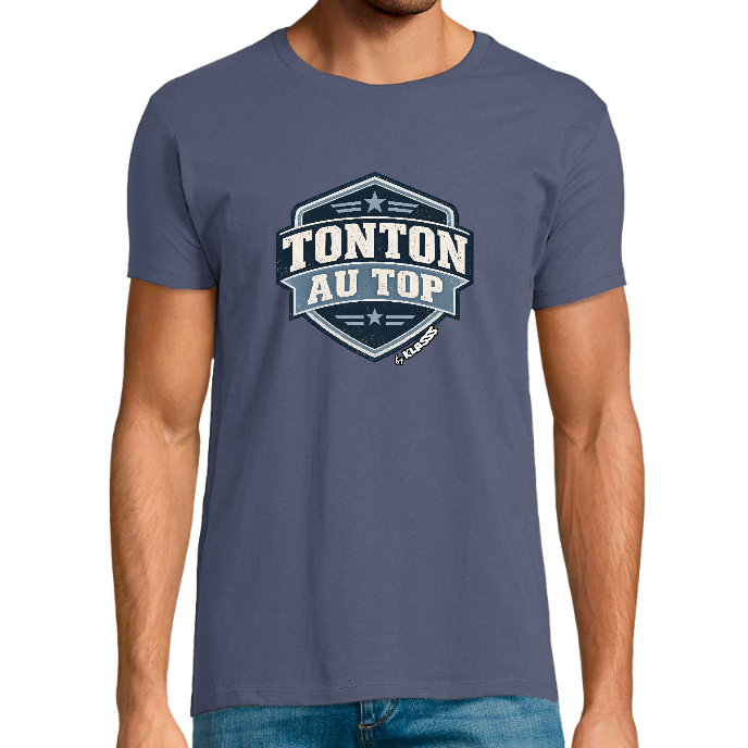 T-shirt Homme REGENT FIT KLASSS "TONTON AU TOP" col rond , style ajusté