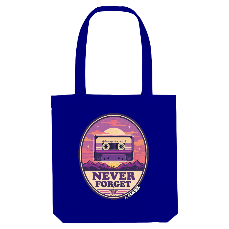 TOTE BAG VINTAGE KLASSS "NEVER FORGET K7", design original, style années 80