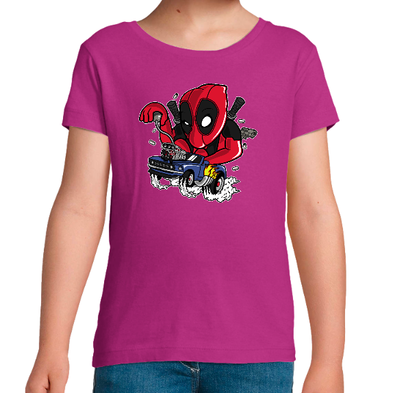 T-SHIRT DEADPOOL RACER FILLE