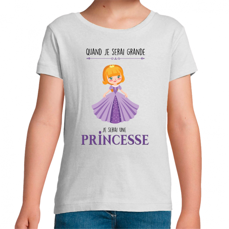 Face T-SHIRT ENFANT - PRINCESSE ROBE VIOLETTE