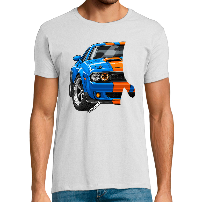 T-shirt Homme REGENT FIT KLASSS "CHALLENGER DESIGN CAR" col rond 