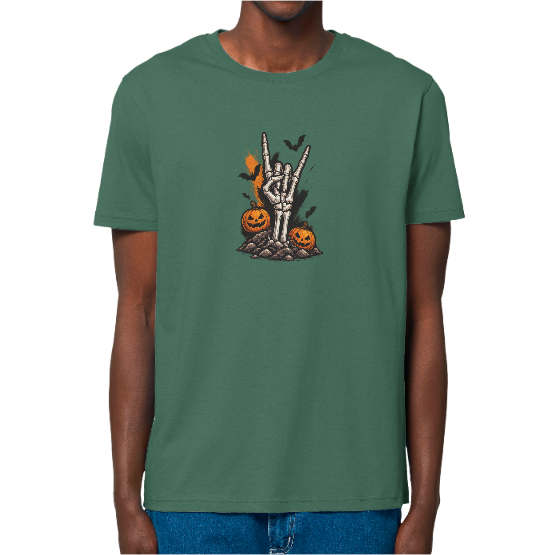 T-shirt Halloween Rock Skeleton – Main de squelette