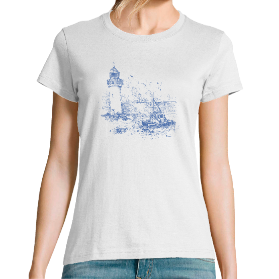 T shirt  PHARE BRETON et  chalutier de Bretagne