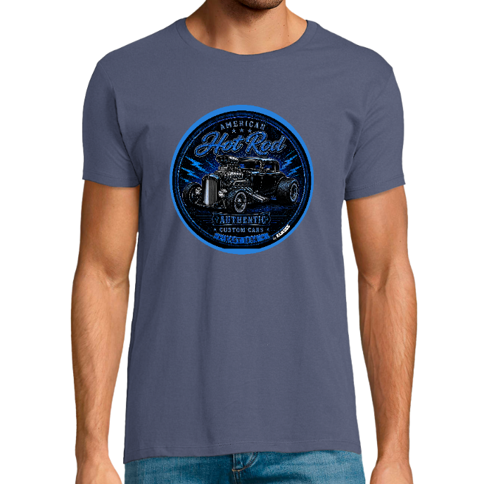 T-shirt Homme col rond REGENT FIT KLASSS "HOT ROD BLUE"
