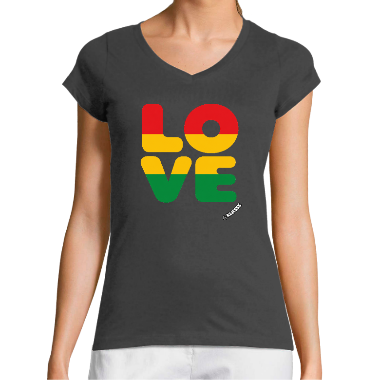 T-SHIRT FEMME "LOVE REGGAE" KLASSS coton bio, ultra chic