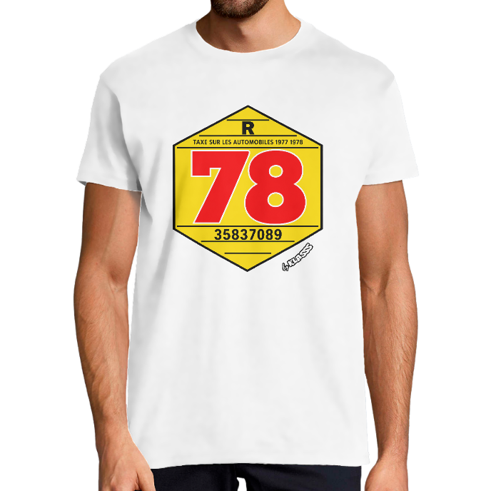 T-shirt Homme VINTAGE KLASSS "VIGNETTE 1978" col rond, Style automobile