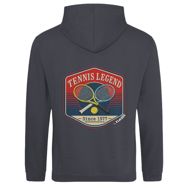 SWEAT HOMME A CAPUCHE VINTAGE SPORT "TENNIS CLUB 1977"