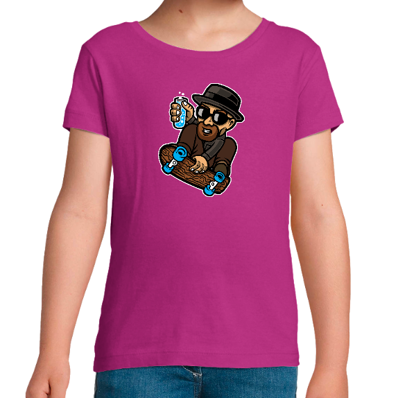 T-SHIRT WALTER WHITE SKATER FILLE