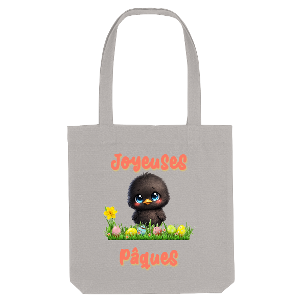 Tote Bag Pâques « Joyeuses Pâques » avec poussin adorable
