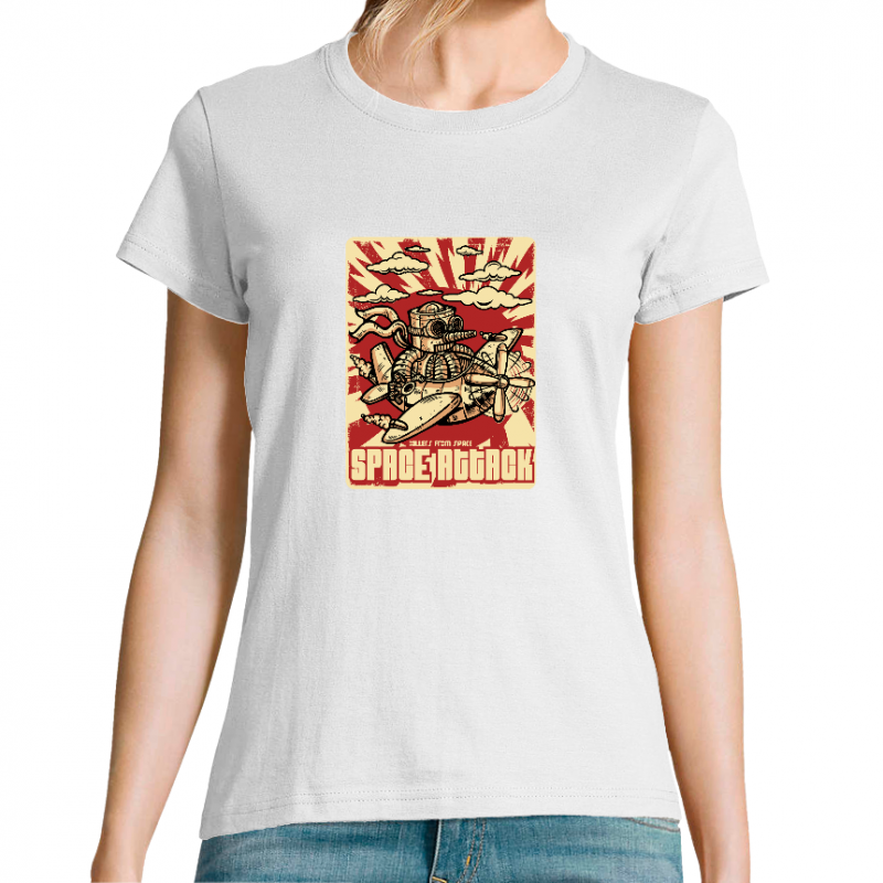 T-SHIRT SPACE ATTACK FEMME