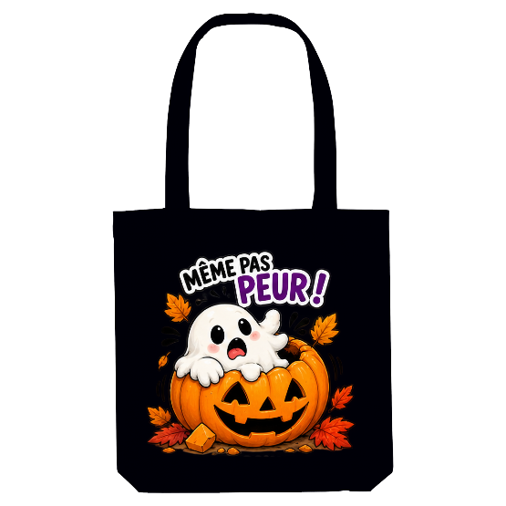 Tote Bag Halloween « Même Pas Peur ! » Fantôme et Citrouille