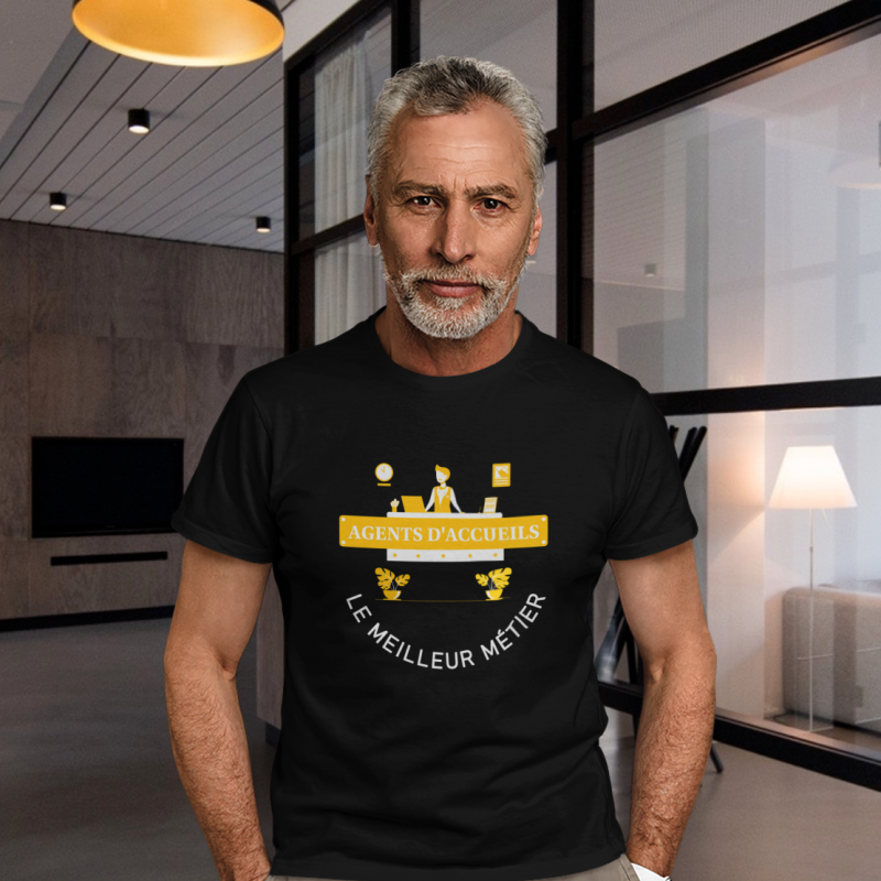 T-SHIRT AGENTS D'ACCUEILS LE MEILLEUR MÉTIER POUR HOMME