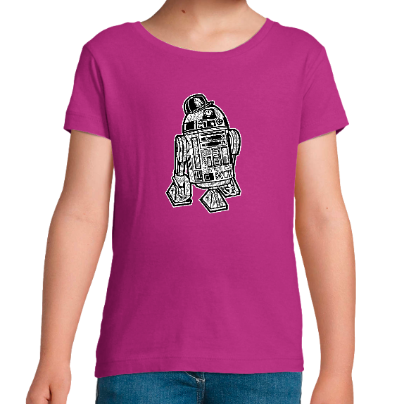 T-SHIRT R2D2 STAR WARS FILLE