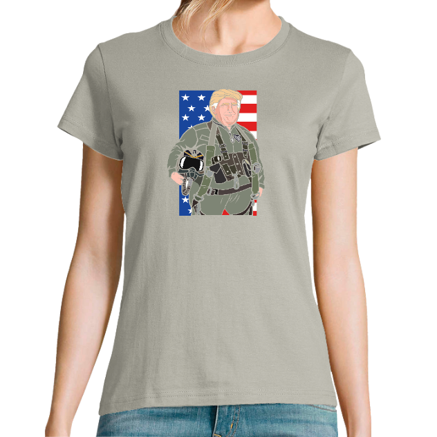 T-SHIRT TRUMP PILOTE FEMME Coupe classique imprimé