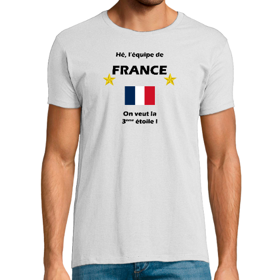 T-shirt Homme France Foot - On veut la 3ème étoile !