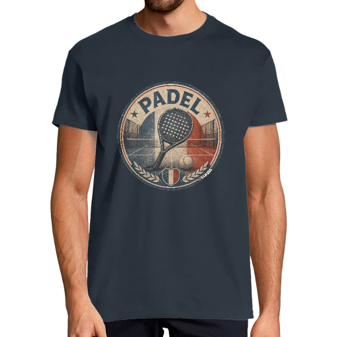 T-shirt Homme "PADEL VINTAGE" KLASSS col rond 190 gr