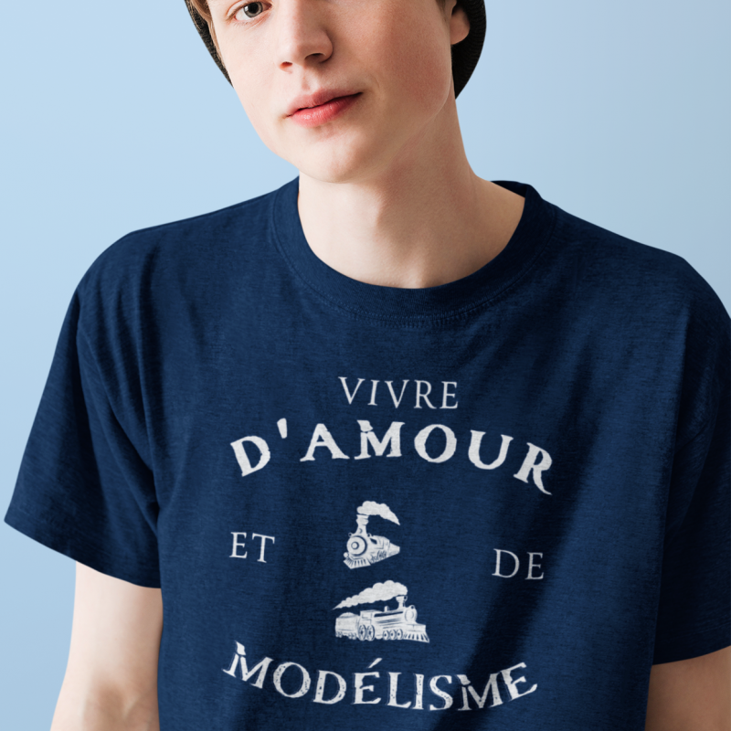T-SHIRT VIVRE D'AMOUR ET DE MODÉLISME POUR HOMME