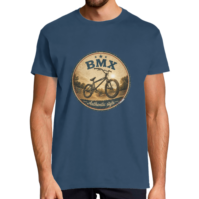 T-SHIRT HOMME Vintage "BMX" KLASSS col rond 190 gr