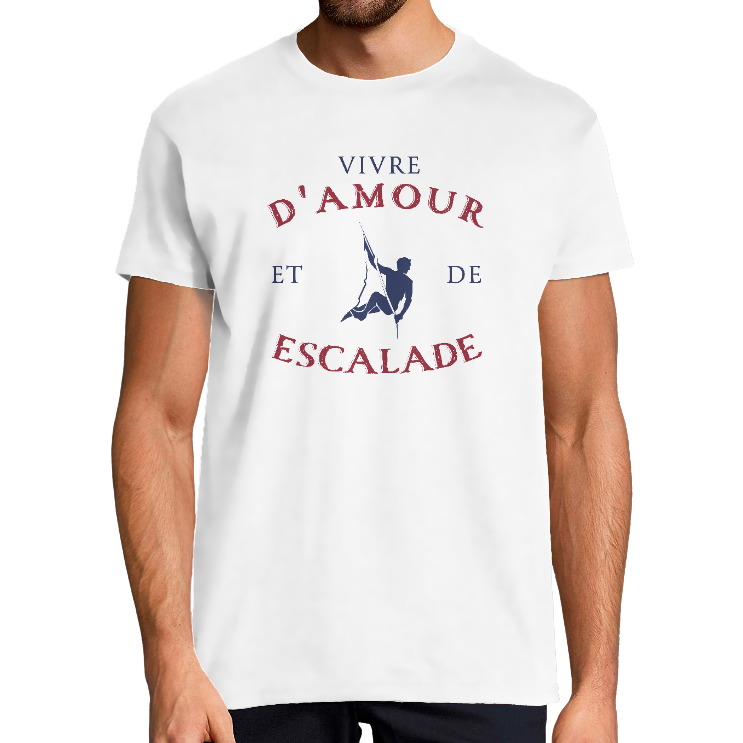 T-SHIRT VIVRE D'AMOUR ET D'ESCALADE POUR HOMME