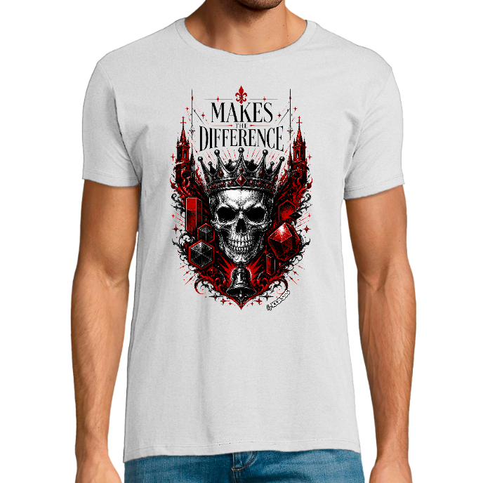 T-shirt Homme col rond REGENT FIT KLASSS "makes the difference SKULL" Style Rock