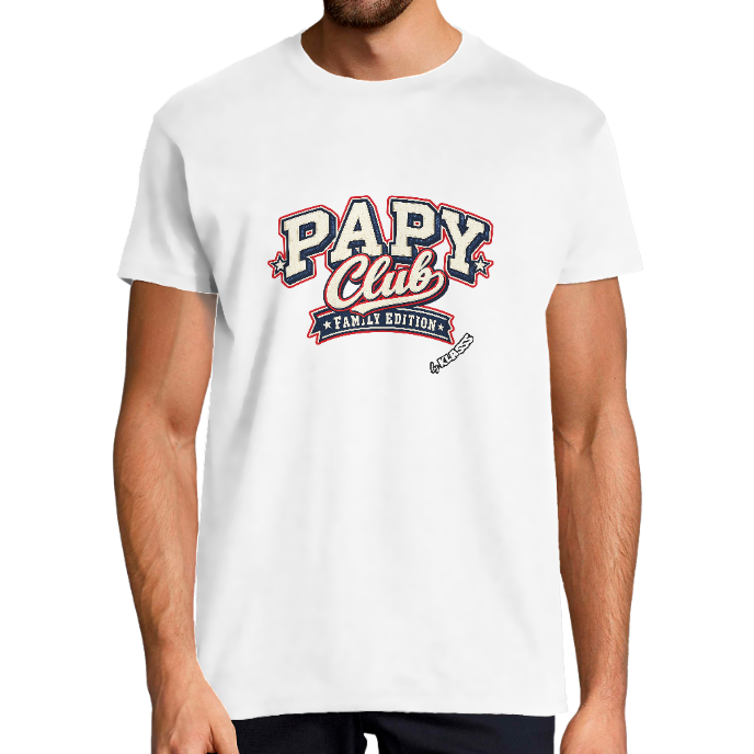 T-SHIRT HOMME KLASSS HUMOUR "PAPY CLUB", col rond 150 gr