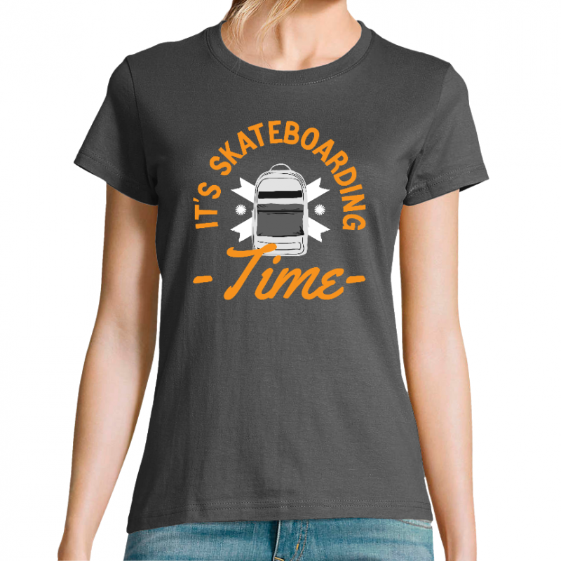 T-SHIRT IT'S SKATEBOARDING TIME FEMME