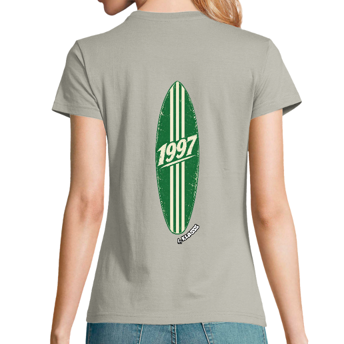 T-SHIRT FEMME COL Rond KLASSS "VINTAGE SURF 1997" - Coupe Universelle, design Chic
