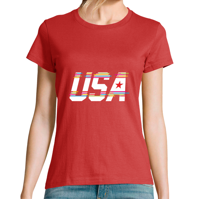 T-SHIRT USA FEMME 