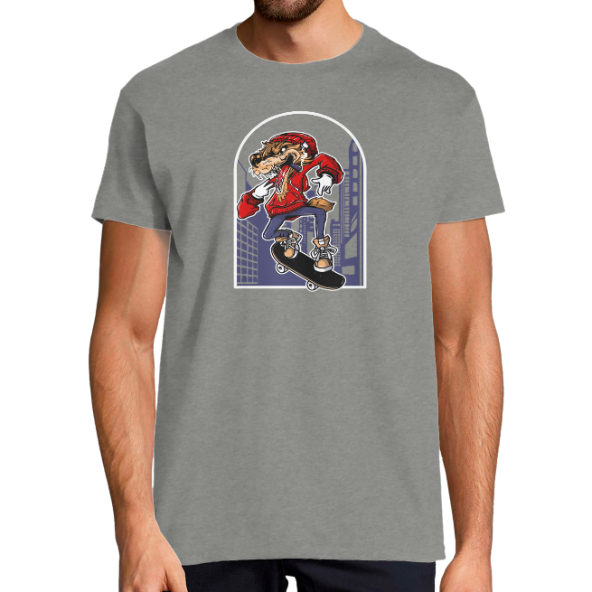 Face T-SHIRT LOUP SKATEUR HOMME
