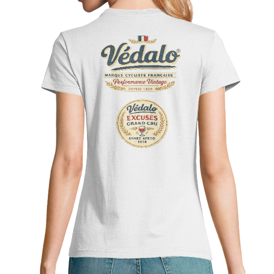 T-shirt Bio Femme Védalo – Excuses Grand Cru | Humour Cyclisme