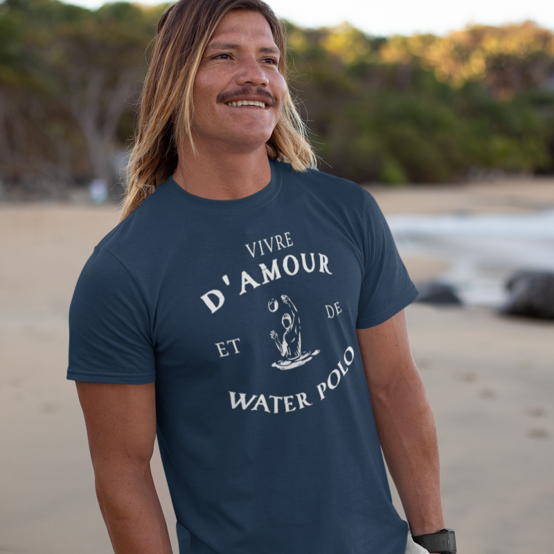 T-SHIRT VIVRE D'AMOUR ET DE WATER POLO POUR HOMME