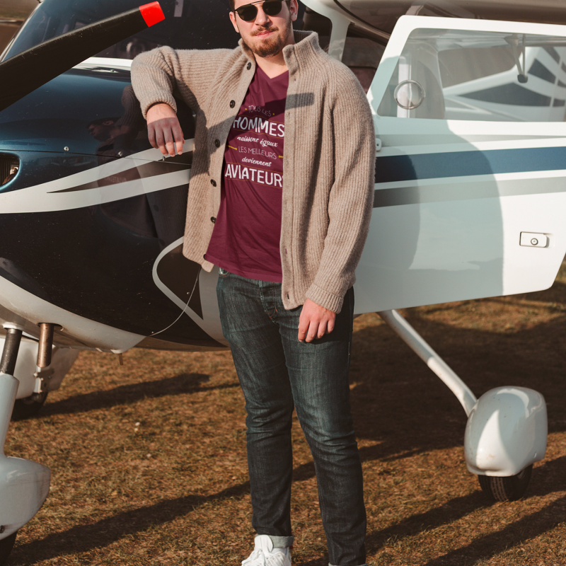T-SHIRT MÉTIER LES MEILLEURS DEVIENNENT AVIATEURS