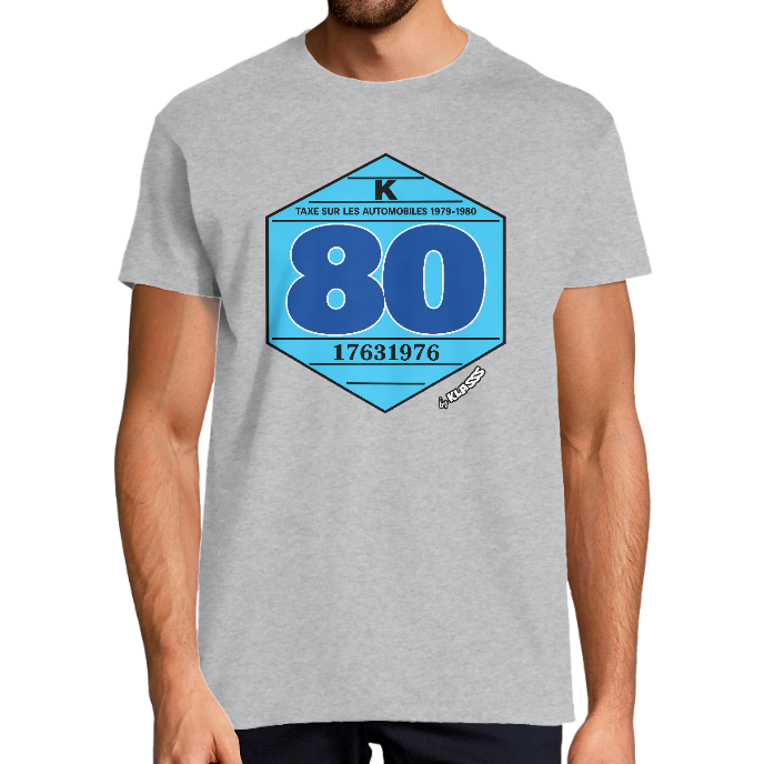 T-shirt Homme VINTAGE KLASSS "VIGNETTE 1980" col rond, Coupe universelle, Style automobile
