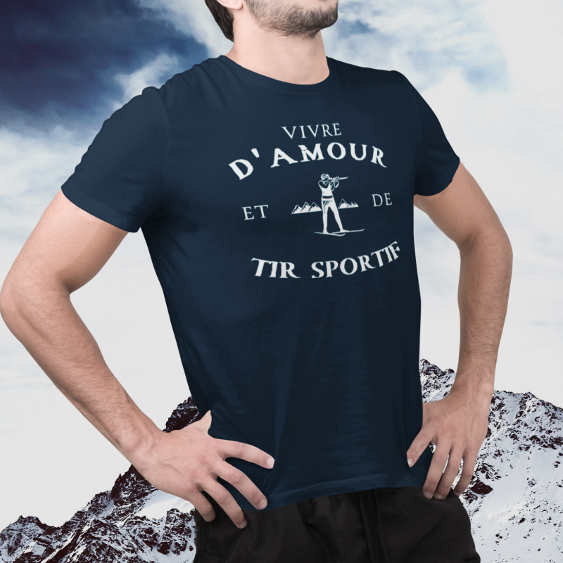 T-SHIRT VIVRE D'AMOUR ET DE TIR SPORTIF POUR HOMME