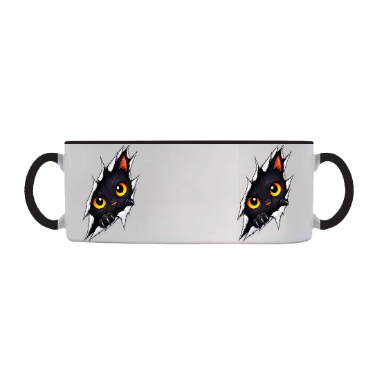 Mug Halloween Black Cat – Chat noir aux yeux orange