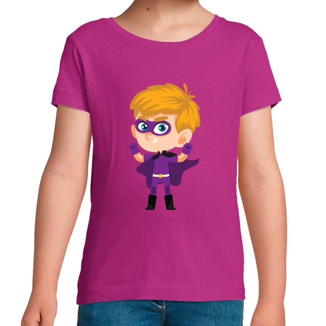 T-SHIRT SUPER-HÉROS SOURIRE FILLE