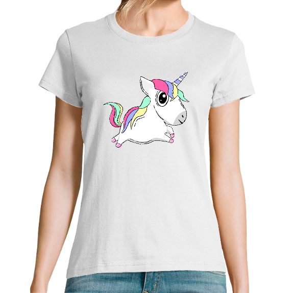 T-SHIRT LICORNE QUI SAUTILLE FEMME