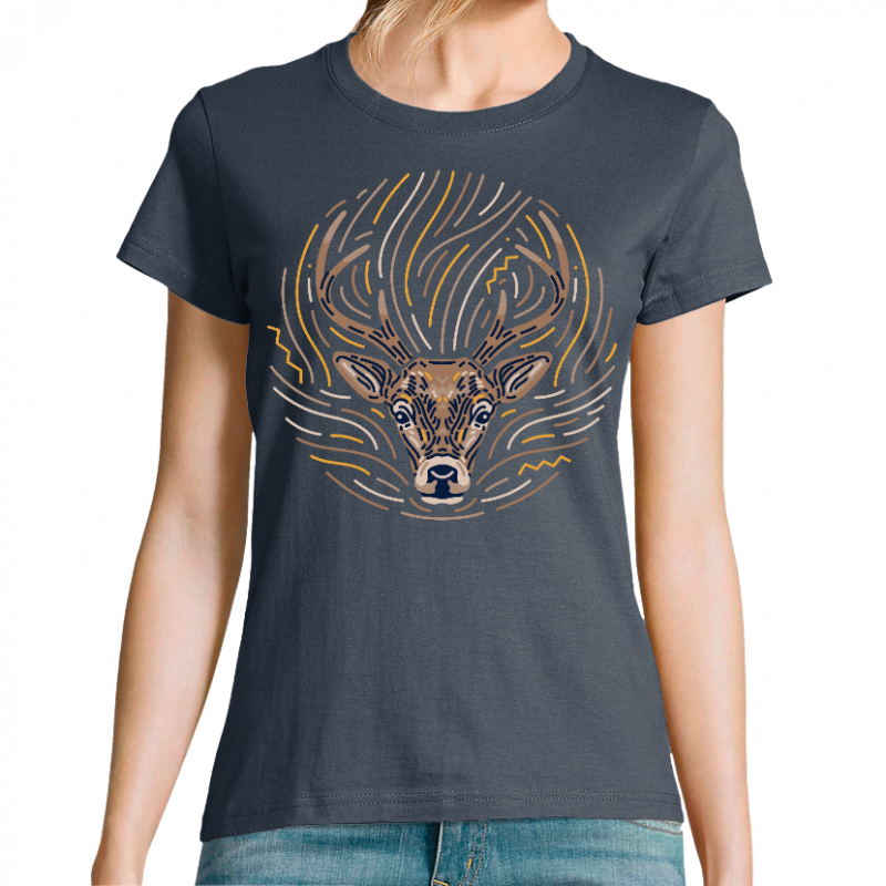 T-SHIRT FEMME - NATIVE AMERICAN DEER