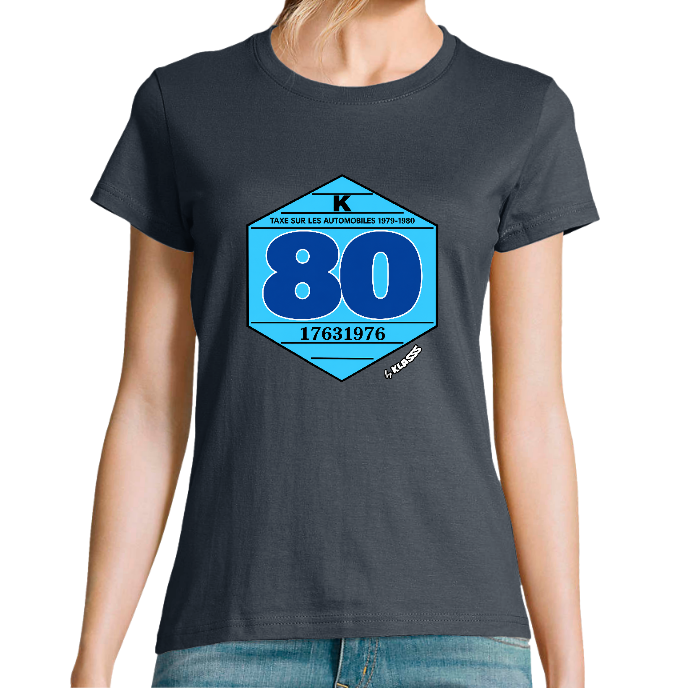 T-SHIRT FEMME COL Rond KLASSS "VIGNETTE 1980" - Coupe universelle, design VINTAGE automobile