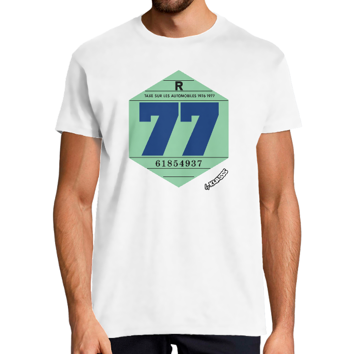 T-shirt Homme VINTAGE KLASSS "VIGNETTE 1977" col rond , COUPE UNIVERSELLE