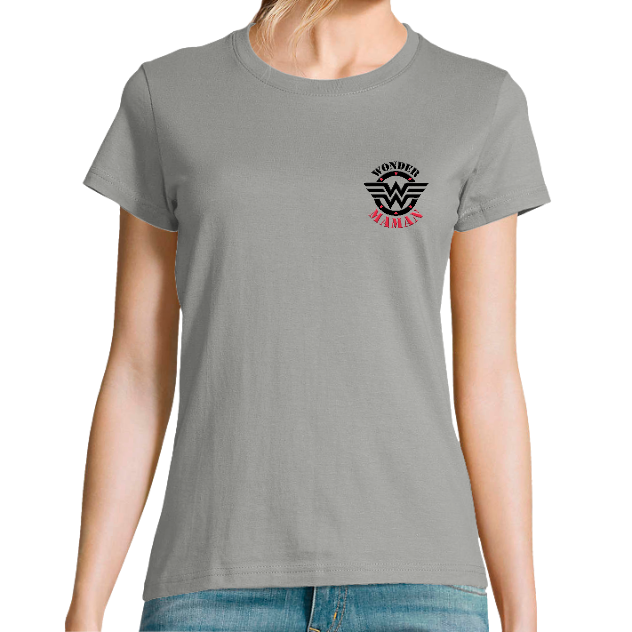  T-shirt “Wonder Maman Pocket” – Cadeau maman super-héroïne geek