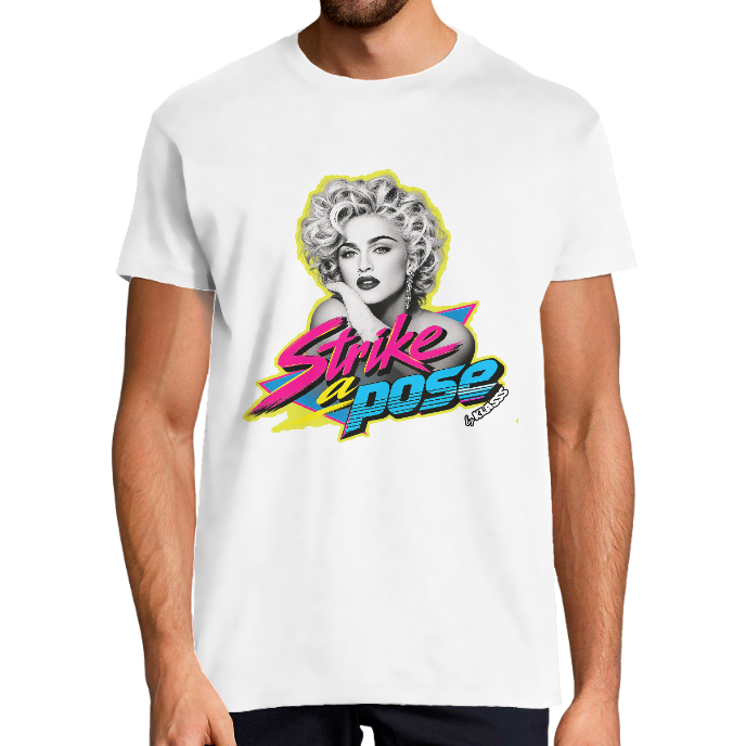 T-SHIRT HOMME KLASSS VINTAGE "STRIKE A POSE" - Musique, design Original