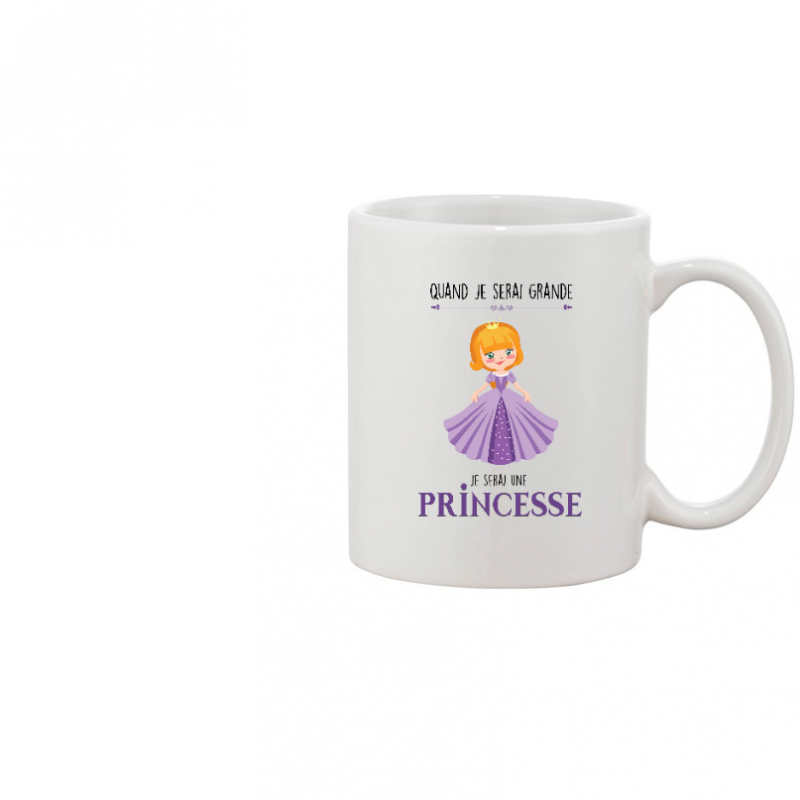 Face PRINCESSE ROBE VIOLETTE - MUG BLANC