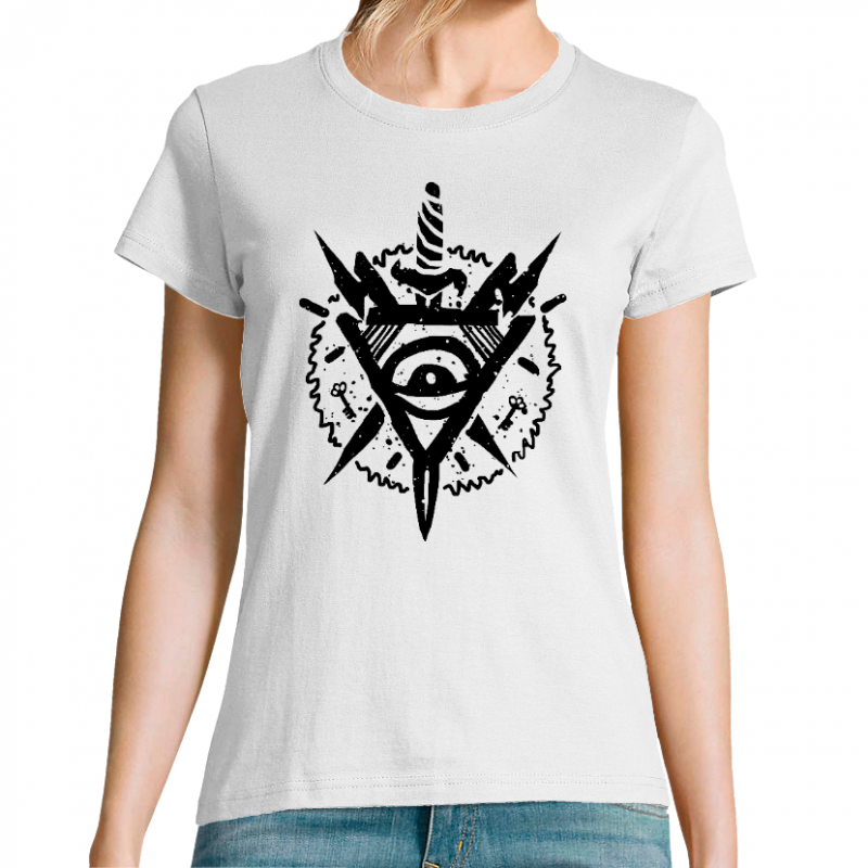 T-SHIRT BLANC FEMME - TRIANGLE EYE