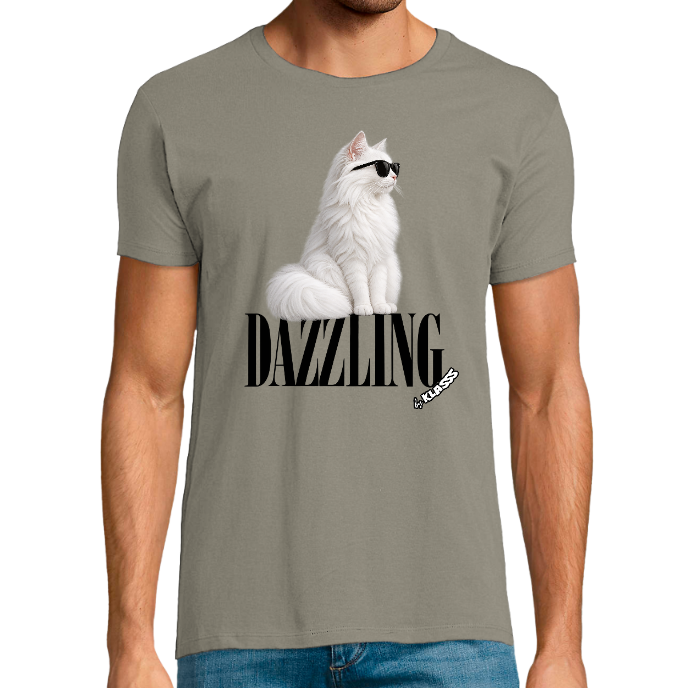 T-SHIRT HOMME FIT KLASSS " CHAT DAZZLING DESIGN FASHION" coupe ajustée