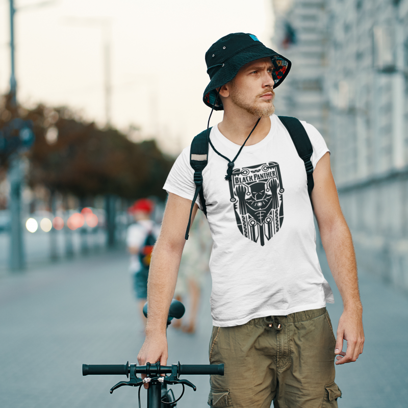 T-SHIRT BLACK PANTHER HOMME