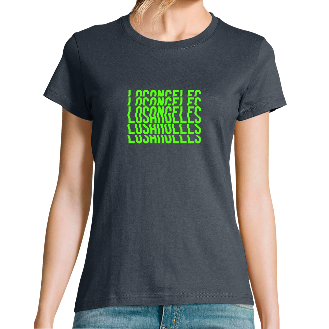 T-SHIRT LOS ANGELES VERT FEMME 