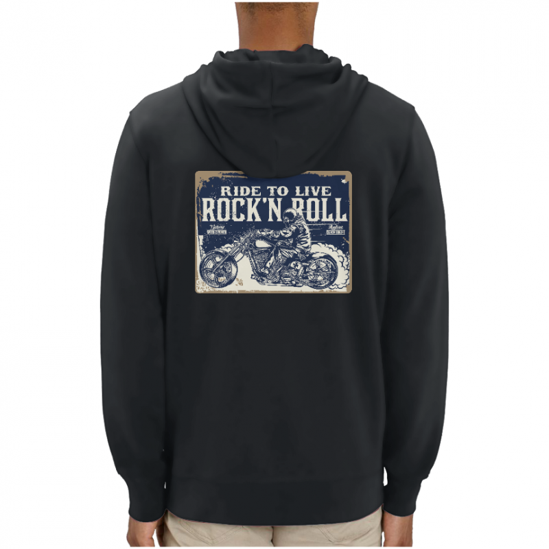 SWEATSHIRT RIDE TO LIVE ROCK'N'ROLL UNISEXE